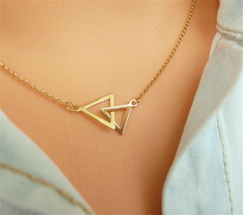 double triangle necklace.